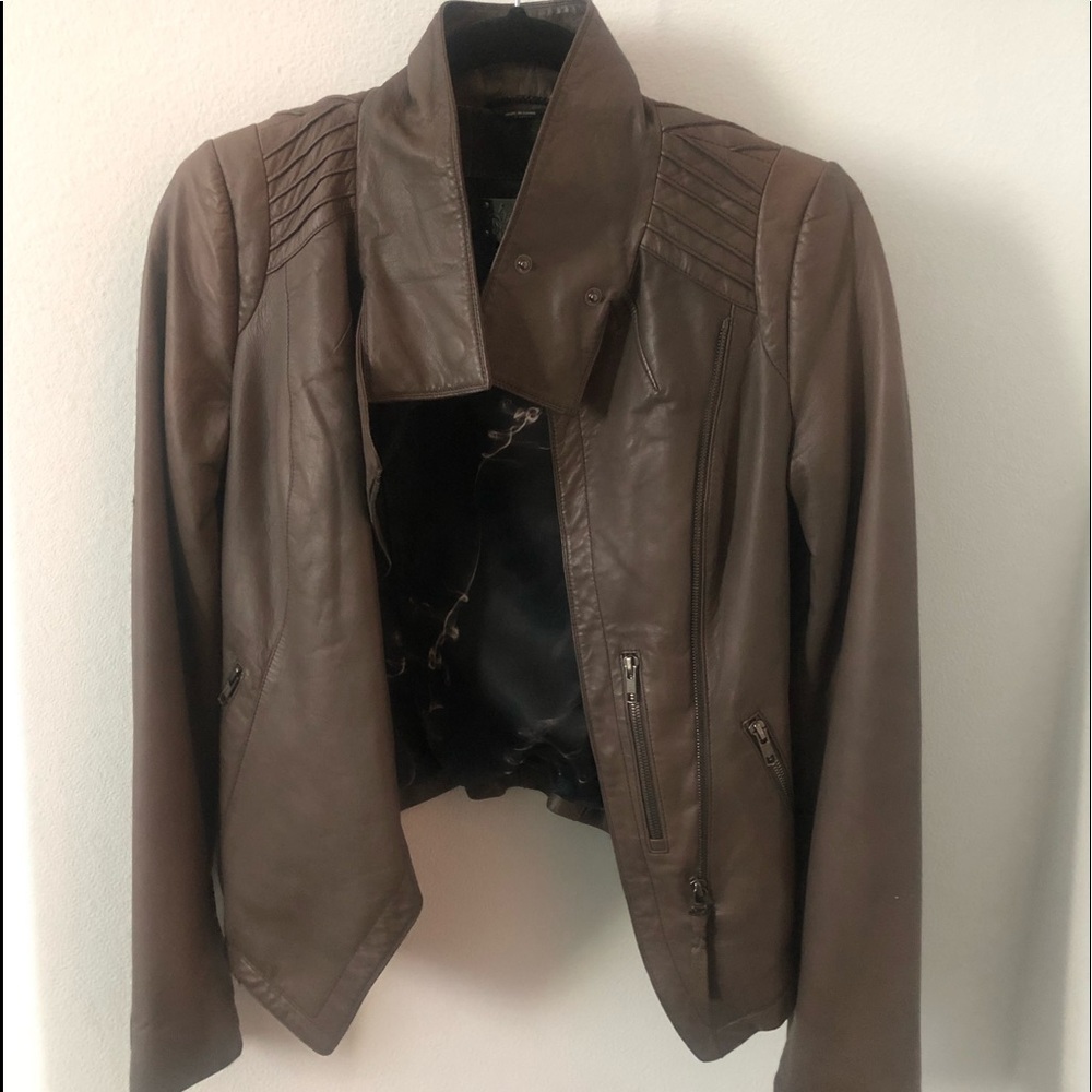 Mackage Taupe Neutral Leather Jacket XS (similar to IRO)
